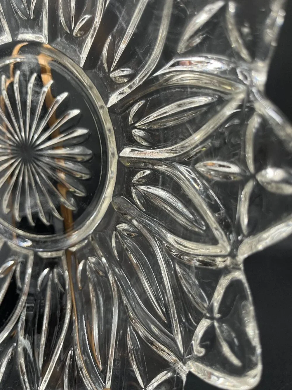 Vintage Federal Glass Clear Pressed Glass Petal Bowl